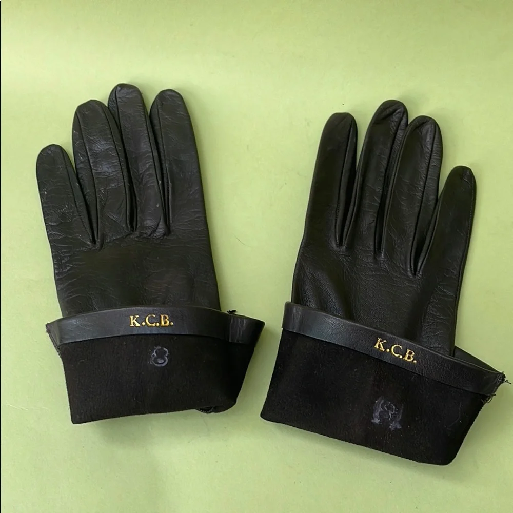New Vintage Dark Brown Leather Gloves